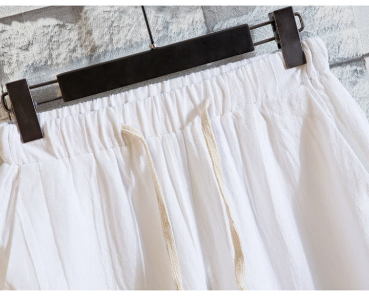 Ensemble 2 pièces pour homme, t-shirt à manches courtes et pantalon en coton uni avec boutons et Buddha Stones - image 9