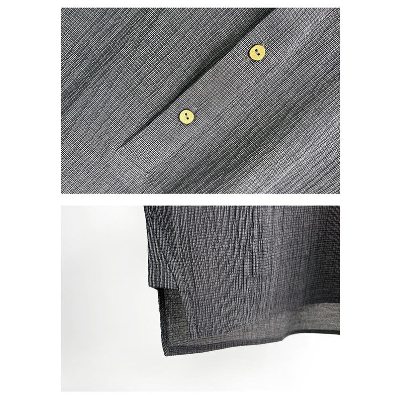 Chemise boutonnée à manches courtes pour homme, couleur unie, motif Buddha Stones , été - image 5