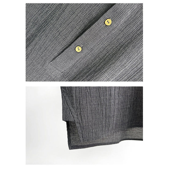 Chemise boutonnée à manches courtes pour homme, couleur unie, motif Buddha Stones , été - image 5