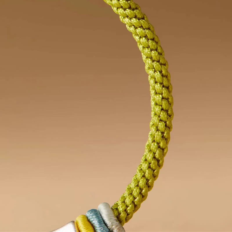 Bracelet d'illumination en bambou avec fil rouge en argent sterling 999 et Buddha Stones