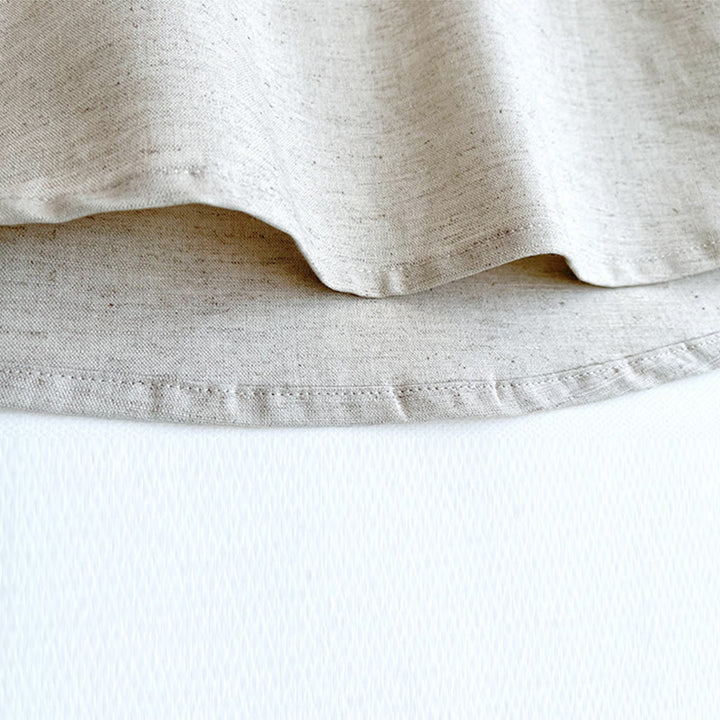 Chemise boutonnée à manches courtes en lin pour homme avec Buddha Stones de couleur unie