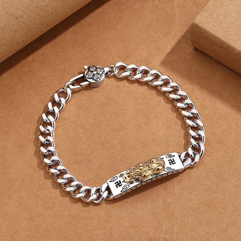 Bracelet de sagesse avec boucle à ressort et pierres de Buddha Stones Om Mani Padme Hum Pixiu Swastika