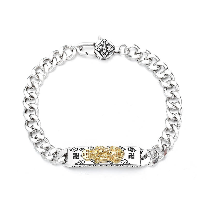Bracelet de sagesse avec boucle à ressort et pierres de Buddha Stones Om Mani Padme Hum Pixiu Swastika
