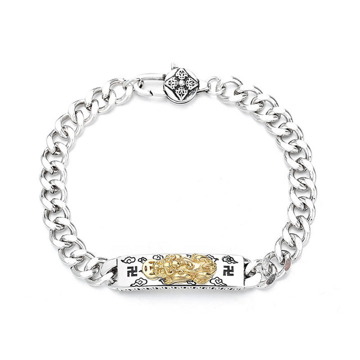 Bracelet de sagesse avec boucle à ressort et pierres de Buddha Stones Om Mani Padme Hum Pixiu Swastika