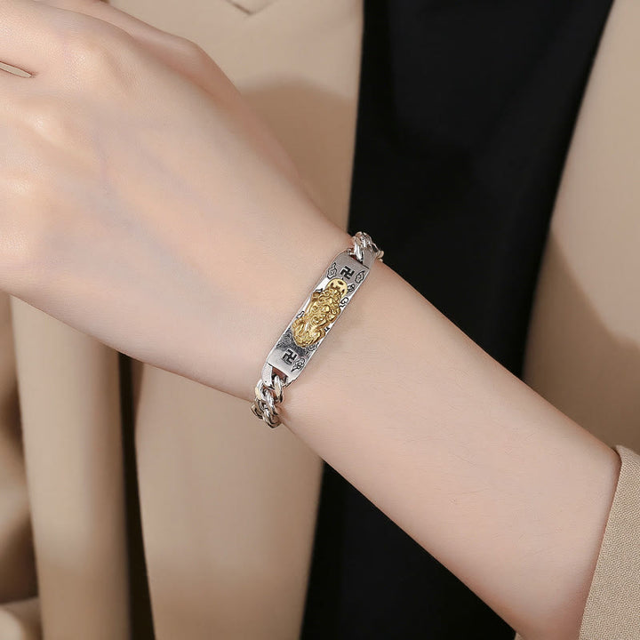 Bracelet de sagesse avec boucle à ressort et pierres de Buddha Stones Om Mani Padme Hum Pixiu Swastika
