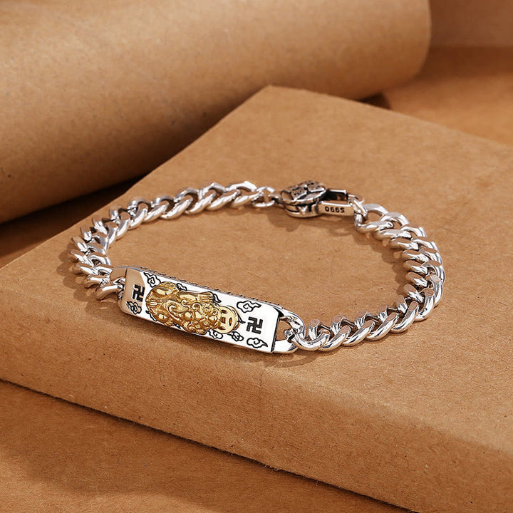 Bracelet de sagesse avec boucle à ressort et pierres de Buddha Stones Om Mani Padme Hum Pixiu Swastika