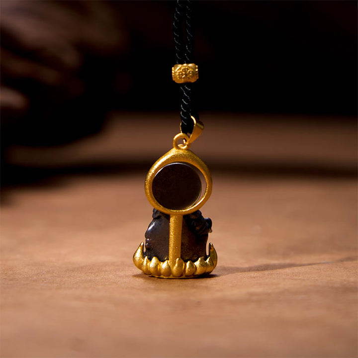 Collier pendentif Bouddha Sérénité en Buddha Stones tibétaines jaunes Jambhala jaune Dieu de la richesse - image 4
