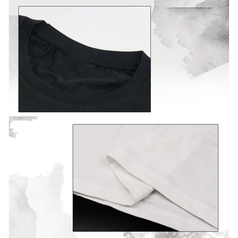 T-shirt d'été en coton à manches courtes et col rond pour homme Buddha Stones Yin Yang - image 7