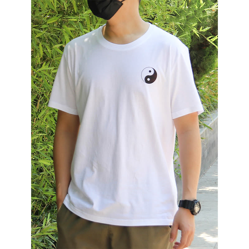 T-shirt d'été en coton à manches courtes et col rond pour homme Buddha Stones Yin Yang - image 11