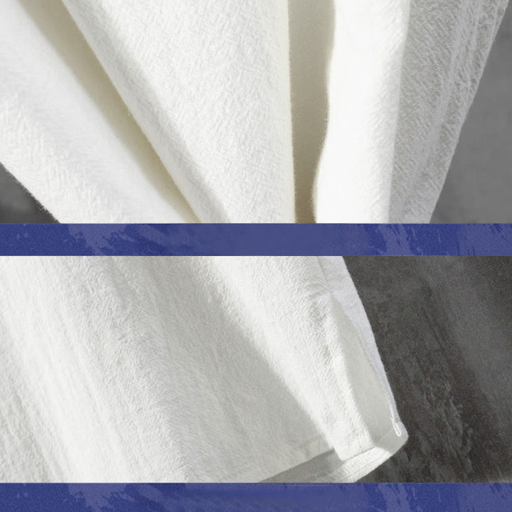 Chemise à manches courtes en lin pour homme, couleur unie, boutons de grenouille, Buddha Stones , costume chinois Tang - image 3