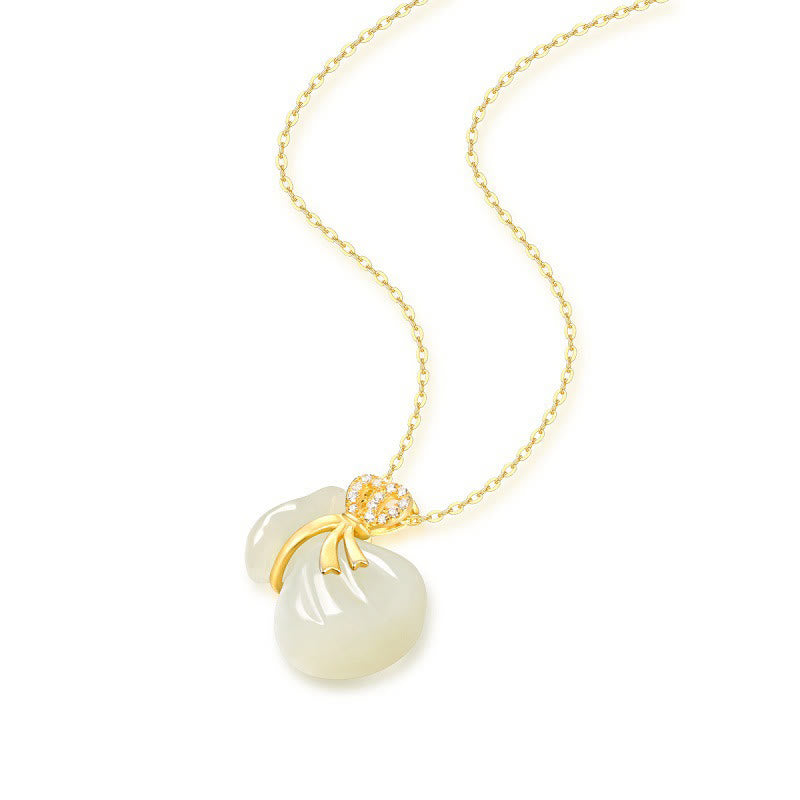 Collier pendentif porte-bonheur en jade blanc naturel Hetian Buddha Stones
