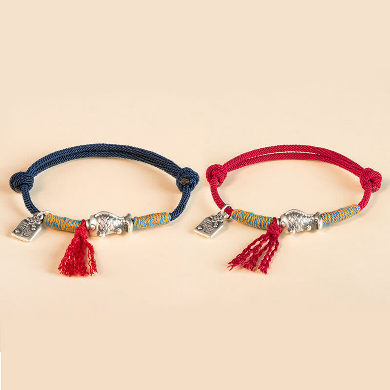 Bracelet de protection porte-bonheur en argent sterling 999 avec cordon rouge et Buddha Stones