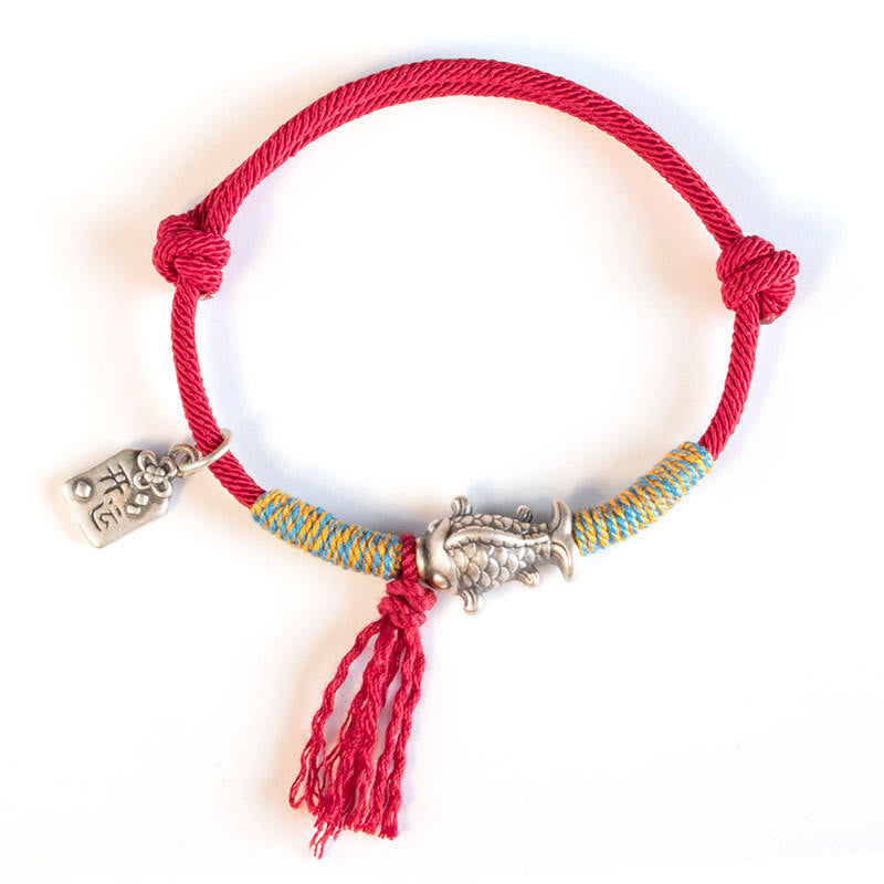Bracelet de protection porte-bonheur en argent sterling 999 avec cordon rouge et Buddha Stones