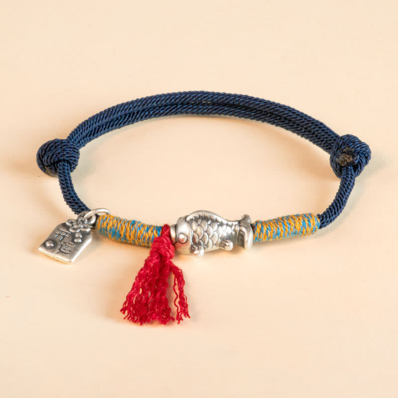 Bracelet de protection porte-bonheur en argent sterling 999 avec cordon rouge et Buddha Stones - Bleu foncé (Tour de poignet 14-18 cm) - image 12