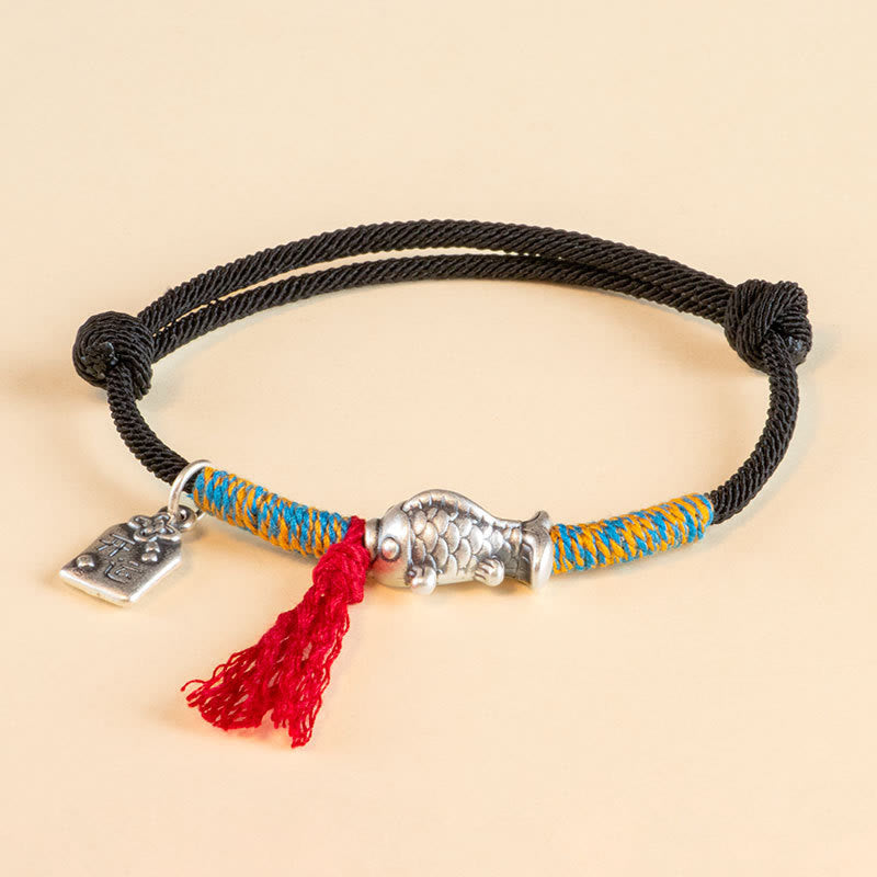 Bracelet de protection porte-bonheur en argent sterling 999 avec cordon rouge et Buddha Stones - Noir (Tour de poignet 14-18 cm) - image 15