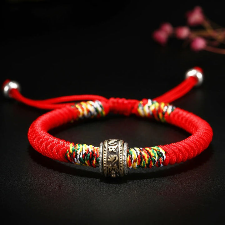 Bracelet Buddha Stones en argent sterling 925 Om Mani Padme Hum King Kong Knot Faith - image 3