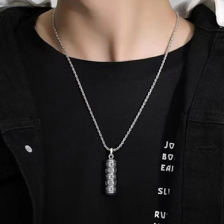 Collier pendentif sagesse chaîne torsadée avec Buddha Stones Om Mani Padme Hum Swastika - image 5