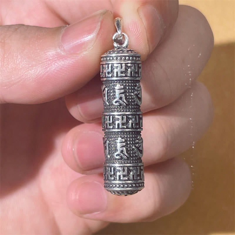 Collier pendentif sagesse chaîne torsadée avec Buddha Stones Om Mani Padme Hum Swastika - image 3