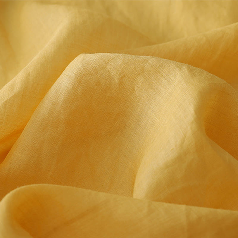 Chemise en coton et lin à double épaisseur et manches trois-quarts avec boutons grenouille et Buddha Stones - image 15