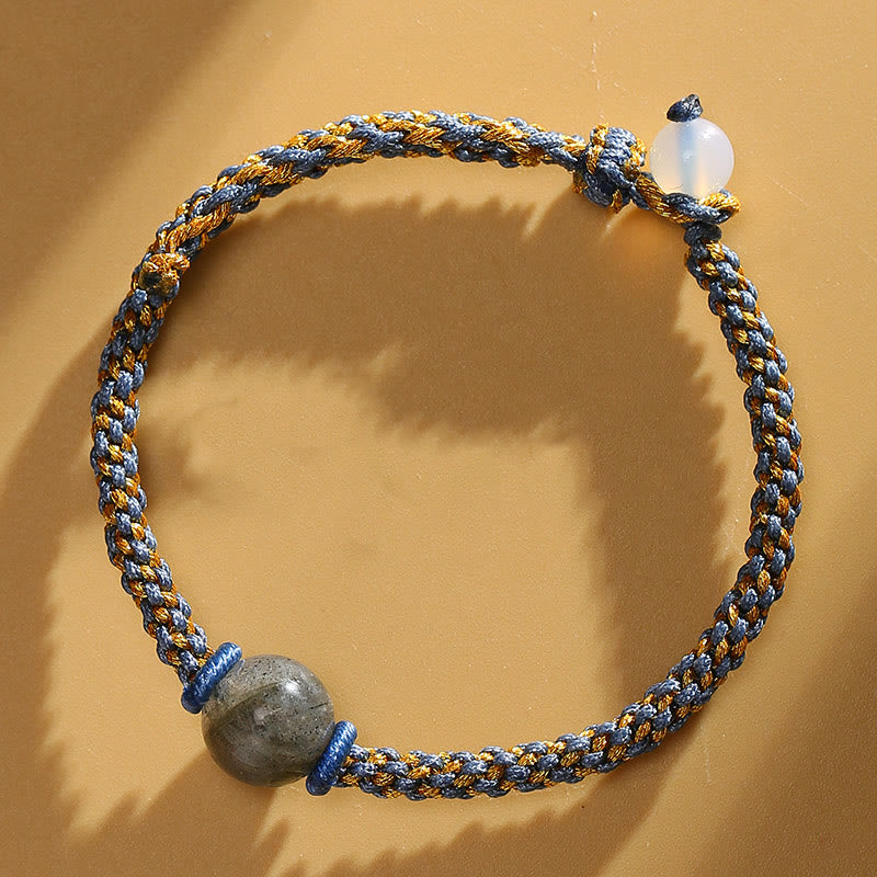 Bracelet tressé en perles de cristal rose et quartz rutile doré fait main en agate rouge et améthyste de Buddha Stones