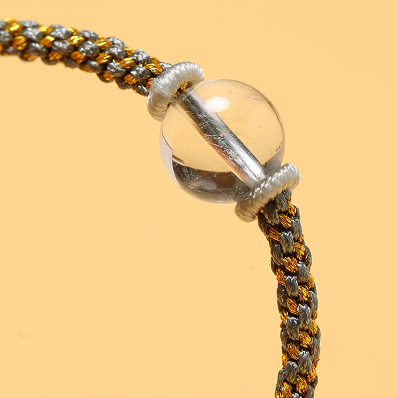 Bracelet tressé en perles de cristal rose et quartz rutile doré fait main en agate rouge et améthyste de Buddha Stones