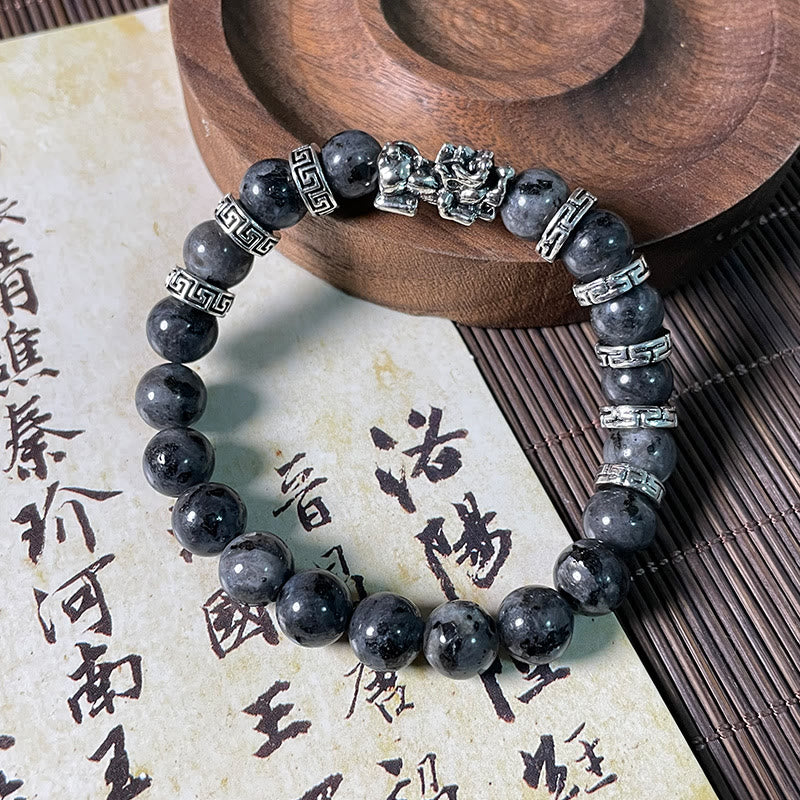 Bracelet de puissance PiXiu en pierres noires scintillantes de Buddha Stones