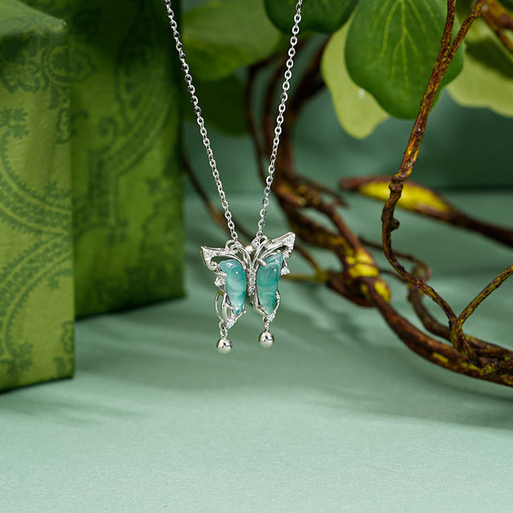 Collier pendentif porte-bonheur en argent sterling 925 avec Buddha Stones et jade vert