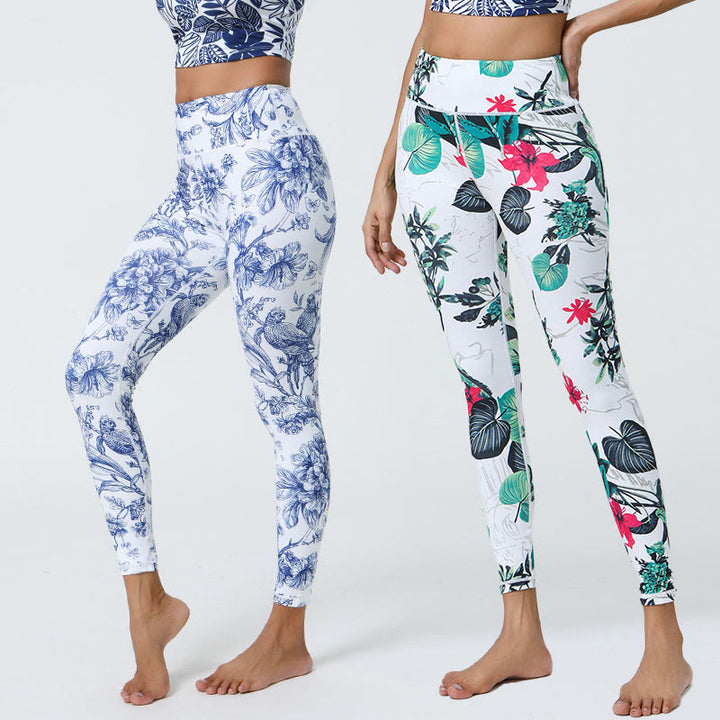 Buddha Stones Fleurs Feuilles Pissenlits Ananas Imprimé Sports Fitness Leggings Taille Haute Pantalons De Yoga Pour Femmes - image 0