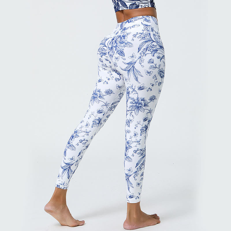 Buddha Stones Fleurs Feuilles Pissenlits Ananas Imprimé Sports Fitness Leggings Taille Haute Pantalons De Yoga Pour Femmes - image 5