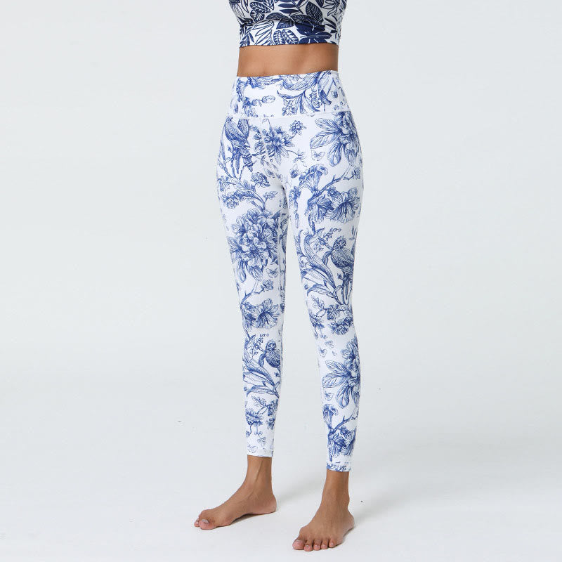 Buddha Stones Fleurs Feuilles Pissenlits Ananas Imprimé Sports Fitness Leggings Taille Haute Pantalons De Yoga Pour Femmes - image 2