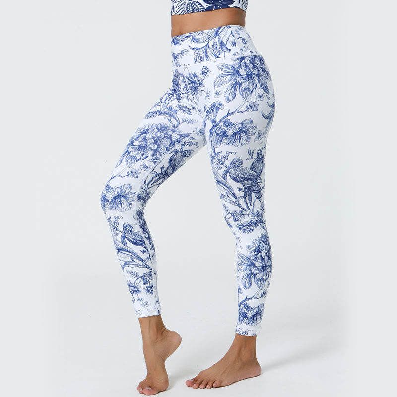 Buddha Stones Fleurs Feuilles Pissenlits Ananas Imprimé Sports Fitness Leggings Taille Haute Pantalons De Yoga Pour Femmes - image 4