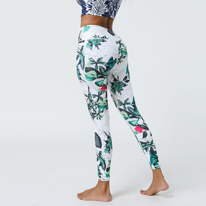 Buddha Stones Fleurs Feuilles Pissenlits Ananas Imprimé Sports Fitness Leggings Taille Haute Pantalons De Yoga Pour Femmes - image 10