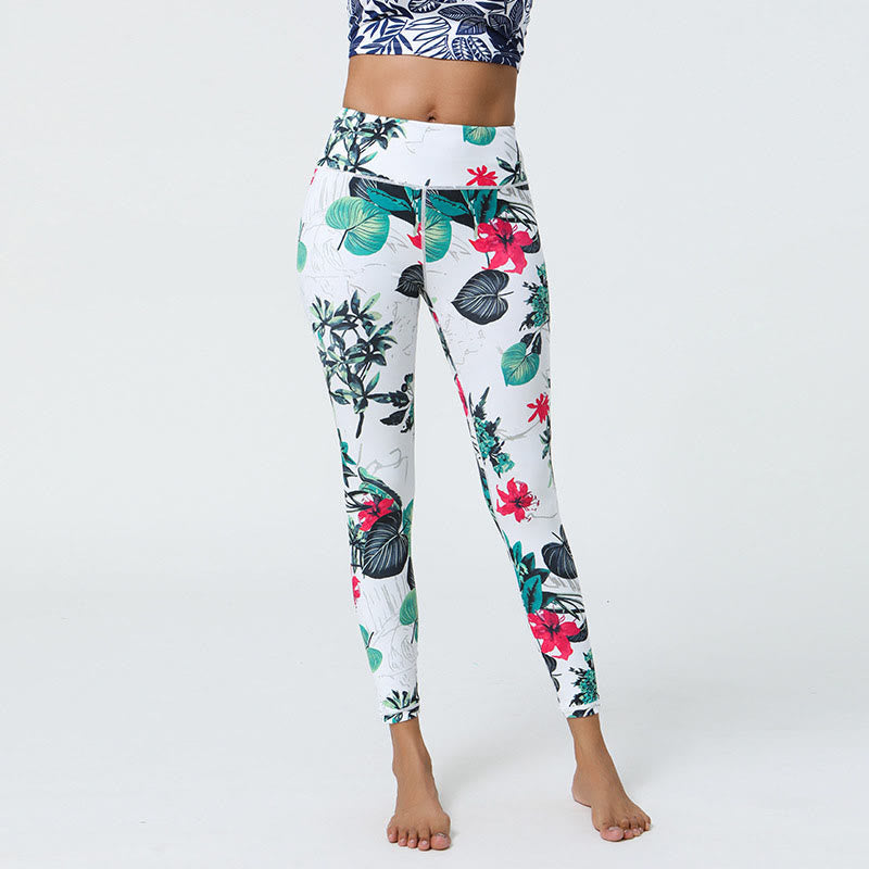 Buddha Stones Fleurs Feuilles Pissenlits Ananas Imprimé Sports Fitness Leggings Taille Haute Pantalons De Yoga Pour Femmes - image 8