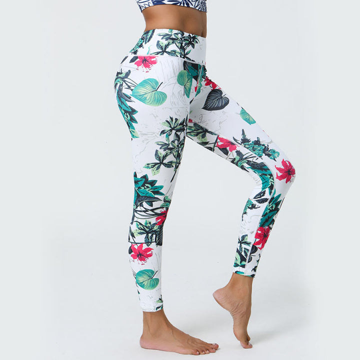 Buddha Stones Fleurs Feuilles Pissenlits Ananas Imprimé Sports Fitness Leggings Taille Haute Pantalons De Yoga Pour Femmes - image 9