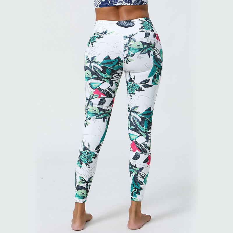 Buddha Stones Fleurs Feuilles Pissenlits Ananas Imprimé Sports Fitness Leggings Taille Haute Pantalons De Yoga Pour Femmes - image 11