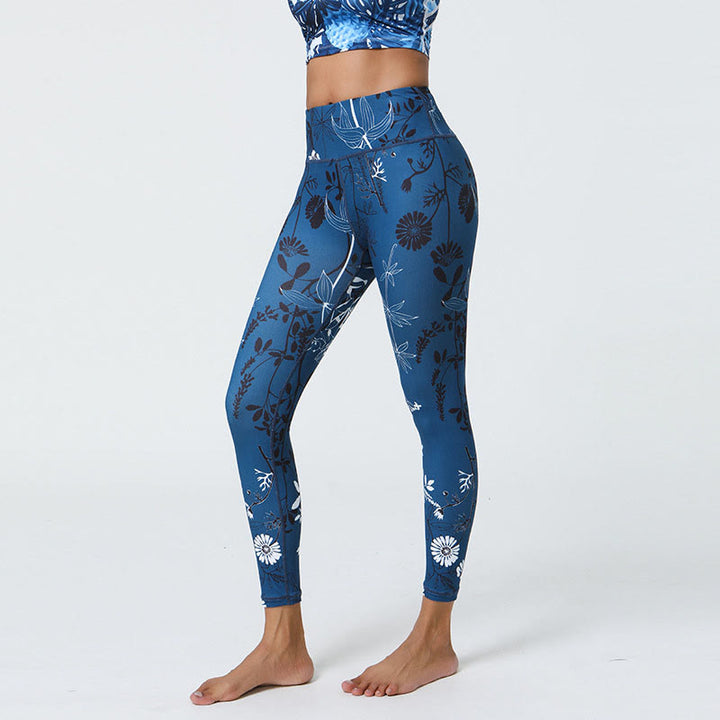 Buddha Stones Fleurs Feuilles Pissenlits Ananas Imprimé Sports Fitness Leggings Taille Haute Pantalons De Yoga Pour Femmes - image 14