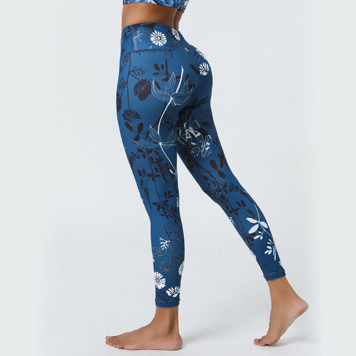 Buddha Stones Fleurs Feuilles Pissenlits Ananas Imprimé Sports Fitness Leggings Taille Haute Pantalons De Yoga Pour Femmes - image 15