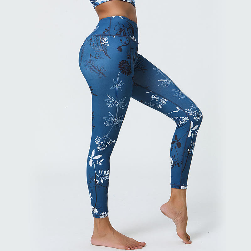 Buddha Stones Fleurs Feuilles Pissenlits Ananas Imprimé Sports Fitness Leggings Taille Haute Pantalons De Yoga Pour Femmes - image 16