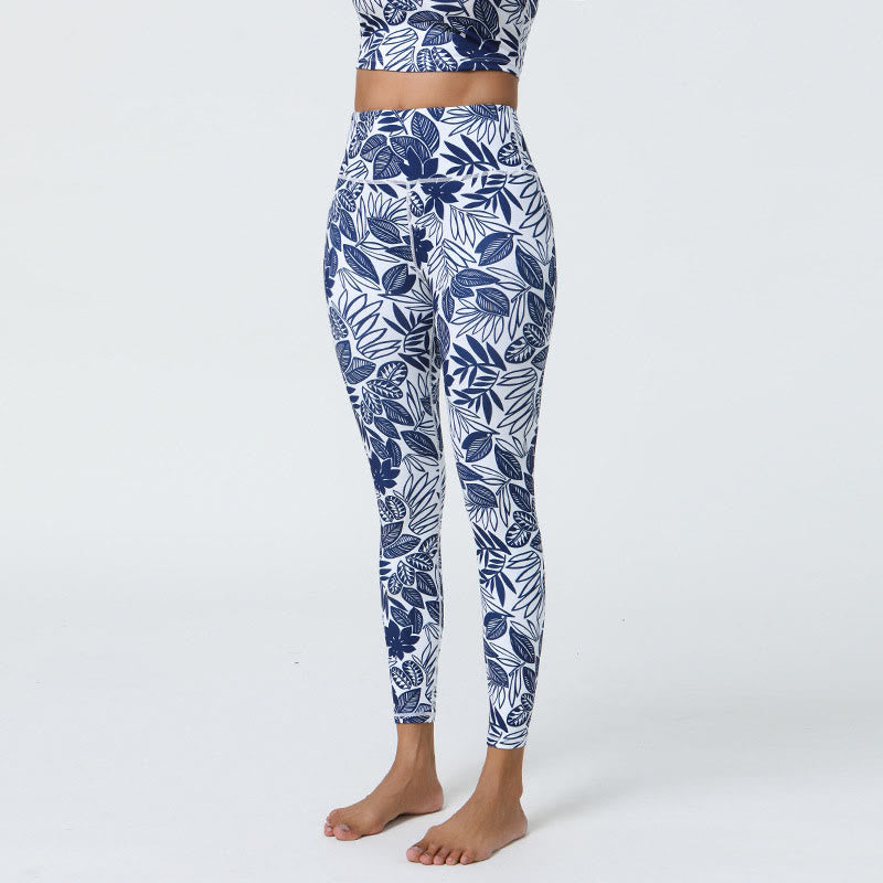 Buddha Stones Fleurs Feuilles Pissenlits Ananas Imprimé Sports Fitness Leggings Taille Haute Pantalons De Yoga Pour Femmes - image 24