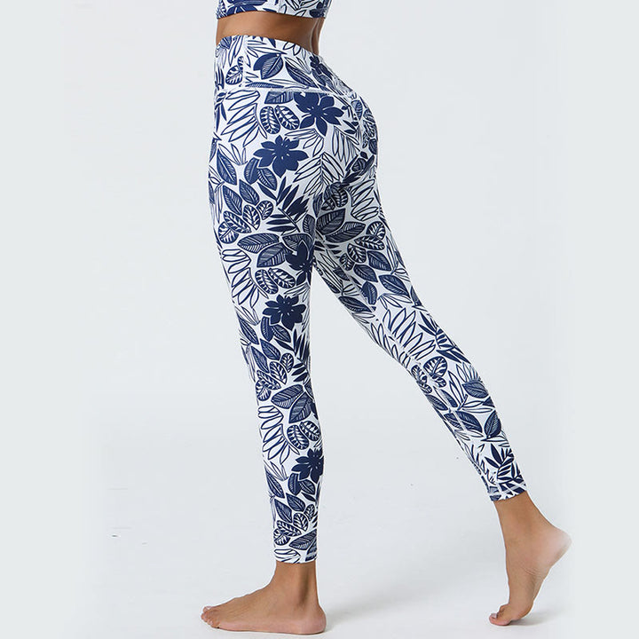 Buddha Stones Fleurs Feuilles Pissenlits Ananas Imprimé Sports Fitness Leggings Taille Haute Pantalons De Yoga Pour Femmes - image 26