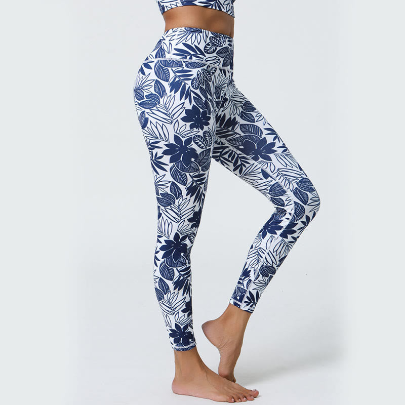 Buddha Stones Fleurs Feuilles Pissenlits Ananas Imprimé Sports Fitness Leggings Taille Haute Pantalons De Yoga Pour Femmes - image 25