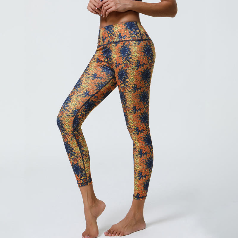 Leggings taille haute pour femme avec imprimé Buddha Stones , fleurs, mandalas géométriques, sport, fitness, yoga - image 2