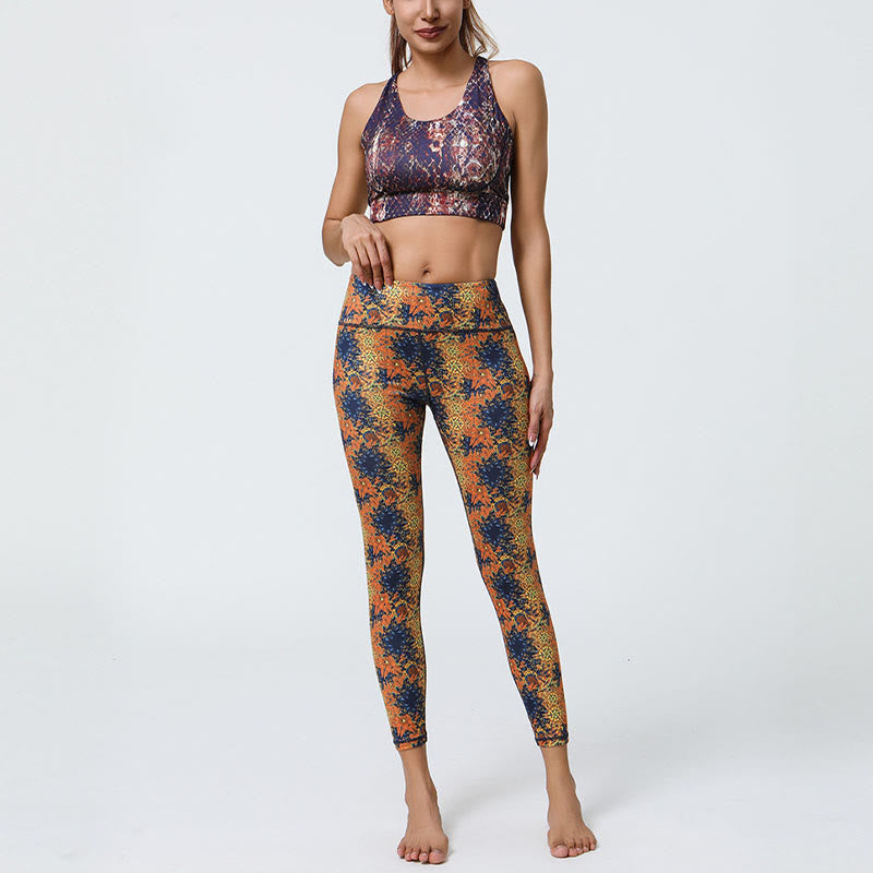 Leggings taille haute pour femme avec imprimé Buddha Stones , fleurs, mandalas géométriques, sport, fitness, yoga - image 4