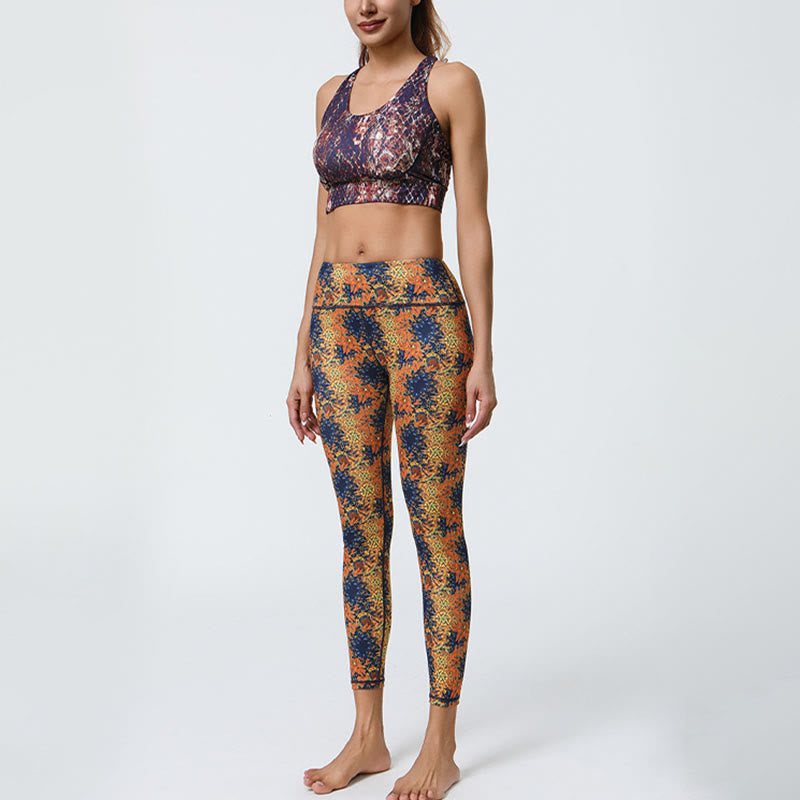 Leggings taille haute pour femme avec imprimé Buddha Stones , fleurs, mandalas géométriques, sport, fitness, yoga - image 5