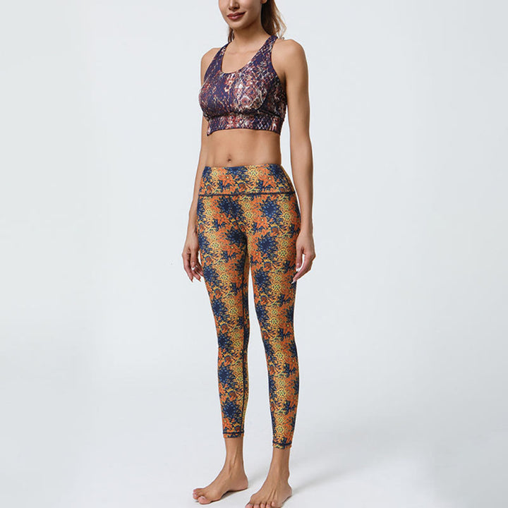 Leggings taille haute pour femme avec imprimé Buddha Stones , fleurs, mandalas géométriques, sport, fitness, yoga - image 5