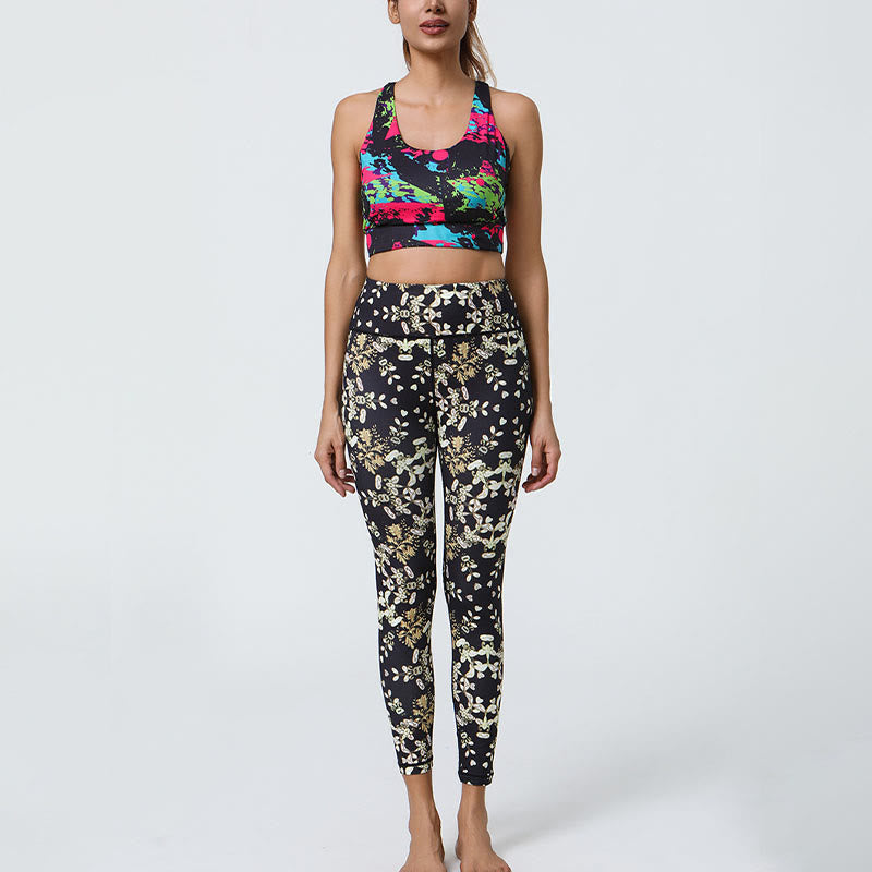 Leggings taille haute pour femme avec imprimé Buddha Stones , fleurs, mandalas géométriques, sport, fitness, yoga - image 16