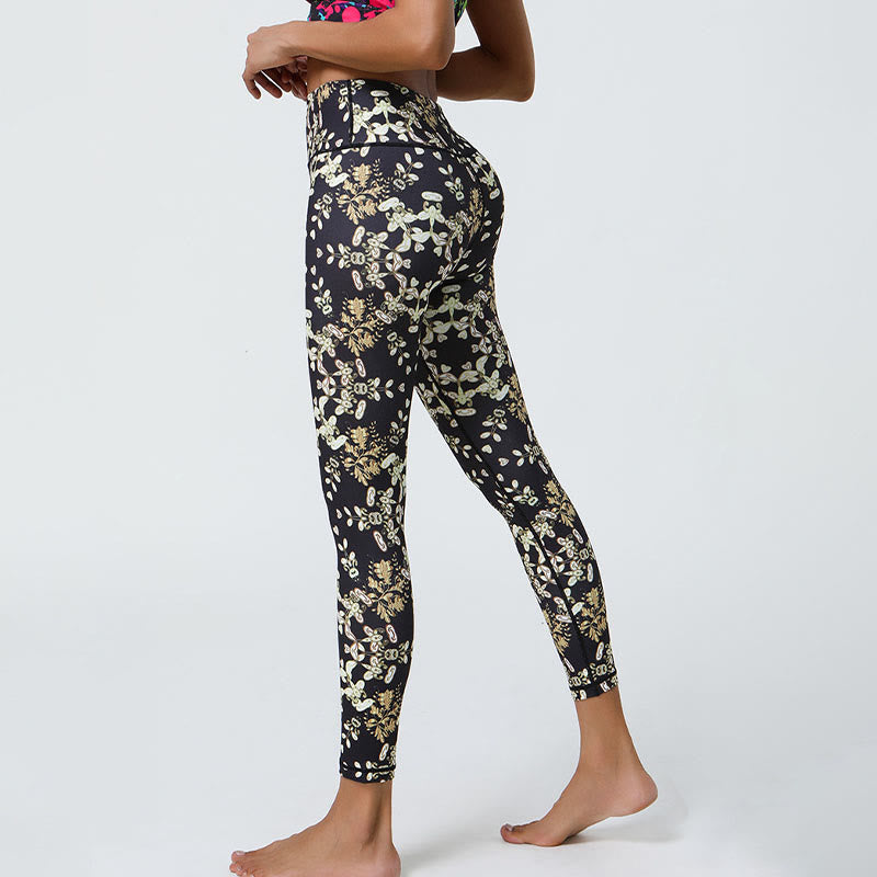 Leggings taille haute pour femme avec imprimé Buddha Stones , fleurs, mandalas géométriques, sport, fitness, yoga - image 13