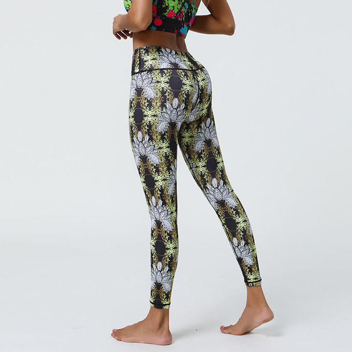 Leggings taille haute pour femme avec imprimé Buddha Stones , fleurs, mandalas géométriques, sport, fitness, yoga - image 18