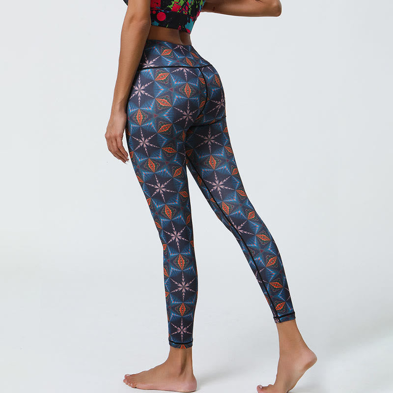 Leggings taille haute pour femme avec imprimé Buddha Stones , fleurs, mandalas géométriques, sport, fitness, yoga - image 23