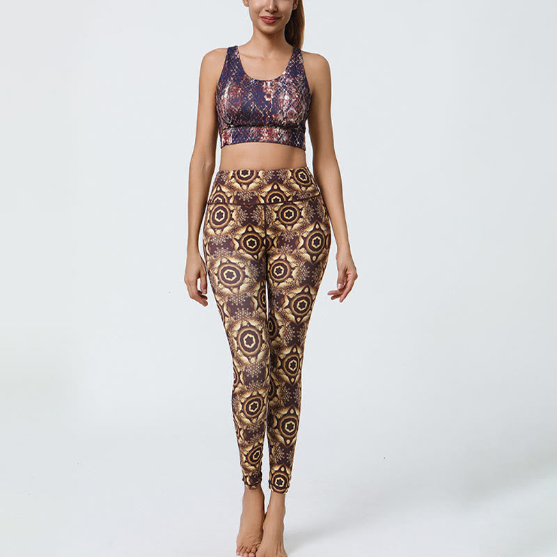 Leggings taille haute pour femme avec imprimé Buddha Stones , fleurs, mandalas géométriques, sport, fitness, yoga - image 30